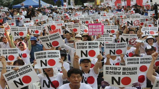 海外の反応 いい加減成長しろ 1万5000人の韓国人が日本の貿易管理強化に抗議 リア速press海外部 海外のリアクション